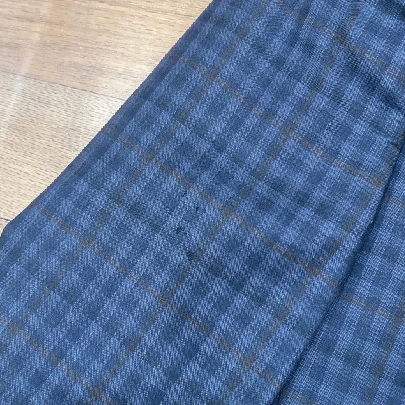 Men's Ted Baker Endurance 100% Wool Plaid Blazer‎ Sport Coat Navy 42R READ - Picture 8 of 13